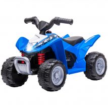 AIYAPLAY Quad électrique pour enfants, LED, klaxon, larges pneus, siège confortable, poignées antidérapantes, Bleu