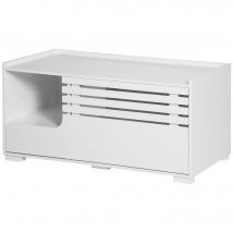 PawHut Katzenschrank avec 2 étagères Design 2 en 1 Porte magnétique Blanc