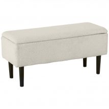 HOMCOM Banc dans un design vintage, banc à chaussures, espace de rangement caché, imitation cachemire, beige + noir