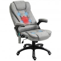 Vinsetto Fauteuil de direction avec fonction de massage et chauffage, ergonomique, ajustable, jusqu'à 120kg, Gris