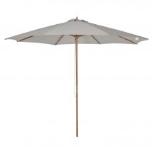 Outsunny Parasol en bois 300 cm Parasol de jardin Parasol de balcon en bambou Gris