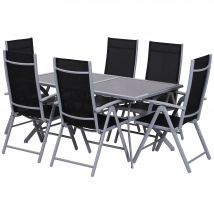 Outsunny Sitzgarnitur pour 6 personnes Sitzgruppe Gartengarnitur Gartenset Gartenmöbel Alu