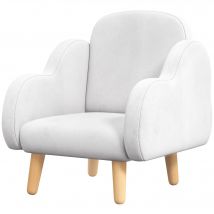 ZONEKIZ Kindersessel im skandinavischen Design mit weichem Komfort, schrägen Beinen und Stoff in Wolkenform 46 x 51 x 55 cm weiß   Aosom