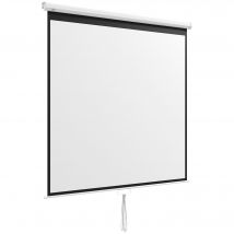 HOMCOM 99-Zoll-Projektionsbildschirm, Projektorleinwand, für Heimkino, 1:1 4K HD, Wand- oder Deckenmontage, 189 x 7 x 182 cm, Weiß   Aosom