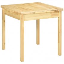 HOMCOM Table à manger en bois massif, Table pliante, extensible, Nature