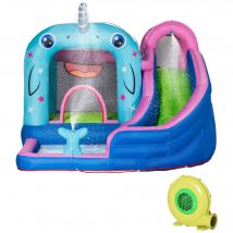 Outsunny Château Gonflable avec Toboggan, Aire de Saut, Piscine, Buses d'Eau, 330 x 280 x 200 cm