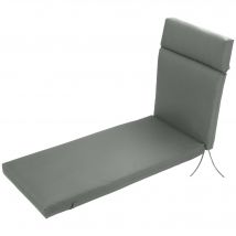 Outsunny Coussin de Chaise Longue Coussin de Siège Transat Coussin de Jardin Rembourrage en Polyester Gris foncé 196 x 55 x 8 cm