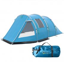 Outsunny Tente de Camping Tente de Trekking, Résistant aux Intempéries, 2 Pièces, 475 x 264 cm Largeur x 172, Bleu