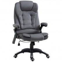 Vinsetto Chaise de Bureau avec Fonction Massage & Chauffage, ergonomique, ajustable en hauteur, Gris foncé