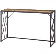 HOMCOM Console, Table d'entrée, Design industriel, cadre métallique robuste, 120 x 35 x 75 cm
