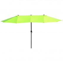 Outsunny Parasol de Jardin Double Parasol de Marché Terrasse avec Manivelle Vert Ovale 460 x 270 x 240 cm