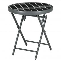 Outsunny Table de jardin pliante, Table de jardin ronde, résistante aux intempéries, pliable,  Ø45 x 50 cm, Noir