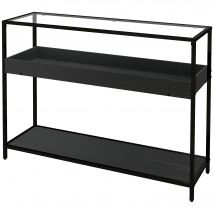 HOMCOM Table de console avec 2 étagères, table de hall d'entrée, console, noir