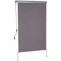 Outsunny Store Vertical Balcon Store Vertical Pare-Vent Store Latéral Protection Visuelle avec Manivelle Tissu Polyester+Aluminium Gris 200 x 120 cm