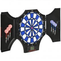 SPORTNOW Elektronische klappbare Dartscheibe mit 2 Türen, 31 Spielen, 285 Variationen für bis zu 8 Spieler, LCD-Anzeige, Lautsprecher, Schwarz   Aosom