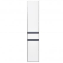 HOMCOM Hochschrank Badezimmer Aufbewahrung Zeitgenössischer Stil 2 Schränke 3 Regale und Schublade Ausziehbar Spanplatten Weiß   Aosom