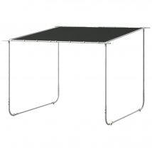 Outsunny Pavillon mobile, avec roues, sacs de sable inclus, cadre en métal, 3x3m, Gris