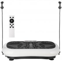 HOMCOM Plaque vibrante avec 99 niveaux, 2 bandes de fitness 73 x 40 x 13 cm Blanc+Noir
