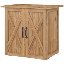 Outsunny Cabanon de jardin, Porte double, Fermetures magnétiques, résistant aux intempéries, bois naturel, 77Lx55lx72H cm, Marron   Aosom France