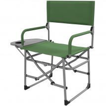Outsunny Chaise pliante avec table latérale pliante, porte-gobelet, légère, cadre en métal, 81L x 51l x 87H cm, Vert