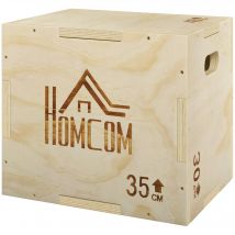 HOMCOM Plyo-Box Jump 3 in 1 Trainingsgerät Sprungbox Muskelaufbau Fitness Plyobox für Box-Training 40,5/35,5/30,5 cm aus Holz   Aosom