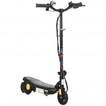 HOMCOM Elektrischer Tretroller 120 W klappbar für Kinder 7-14 Jahre 12 km/h max. Reichweite 10 km max. Schwarz   Aosom