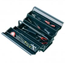 Boîte à outils Boîte à outils Montage Vide Compact avec 5 compartiments pliables en acier robuste (SPCC) Vert foncé 45x20x34,5cm