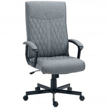 Vinsetto Chaise de Bureau Chaise d'Ordinateur, Réglable en Hauteur, Inclinable, Chaise de Bureau Ergonomique, Gris