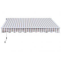 Auvent Outsunny avec manivelle, auvent à bras articulé, protection solaire, montage mural, balcon, aluminium, 3 x 2,5 m