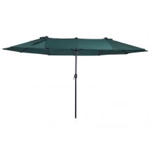 Outsunny Parasol XXL parasol de jardin grande taille 4,6L x 2,7l x 2,4H cm ouverture fermeture manivelle acier polyester haute densité vert
