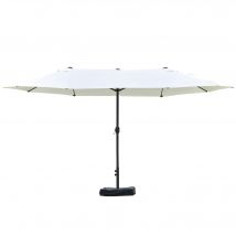 Outsunny Parasol Géant Beige Ø 2,7m Hauteur 2,4m Manivelle Acier Polyester Haute Densité   Aosom France