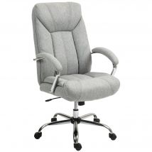 Vinsetto Chaise de bureau ergonomique, haut dossier, housse respirante, hauteur réglable, Gris