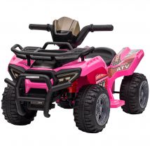 HOMCOM Quad buggy voiture électrique enfant quad électrique 18-36 mois 6 V 2 Km/h max. rose