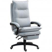 Vinsetto Chaise de bureau avec massage, Chaise de bureau avec fonction de massage réglable en hauteur, Chaise de bureau en tissu de nylon, Gris clair