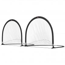 HOMCOM Lot de 2 cages de football système Pop Up avec sac de transport et piquets de fixation