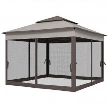 Outsunny Pavillon Pliant avec Parois Latérales Gris 3,25 x 3,25 x 2,7 m