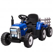 HOMCOM Tracteur électrique avec remorque amovible, pour enfants de 3 à 6 ans avec télécommande MP3 musique affichage lumières