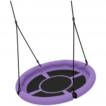 AIYAPLAY Nestschaukel Ø98 cm Verstellbar Kinderschaukel bis 100 kg, Tellerschaukel Gartenschaukel für 3-8 Jahre Kinder, Outdoor, Lila   Aosom