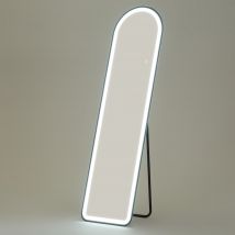 HOMCOM Miroir en pied, 150 x 40 cm, Miroir autonome avec lumières LED dimmables pour salon, chambre à coucher