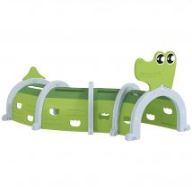 AIYAPLAY Tunnel enfant en forme de crocodile, modulable, tunnel de jeu pour enfants, enfants de 3 à 6 ans ramper et grimper, vert