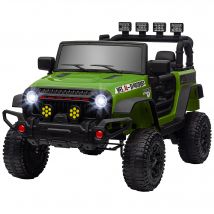 AIYAPLAY Buggy 4x4 voiture électrique enfant UTV Bluetooth 2 places avec télécommande 2.4Ghz 2 moteurs 12 V vert