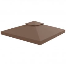 Outsunny Toit de Rechange pour Pavillon Tonnelle Tente Toile de Rechange pour Pergola Gazebo Tonnelle 3L x 3lm Marron Imperméable 3 x 3 m Chocolat