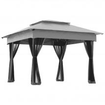 Outsunny Tonnelle Barnum de Jardin Pop-up Pliant Acier Polyester imperméabilisé Anti UV moustiquaires + Sac de Transport