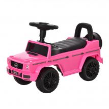 HOMCOM Camion porteur Enfants véhicule à pousser licence Mercedes Benz 12-36 Mois Coffre klaxon phares Rose