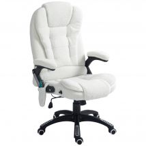 Vinsetto Fauteuil de bureau massant et chauffant hauteur réglable, dossier inclinable et télécommande filaire, pivotant à 360°