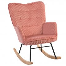 HOMCOM Fauteuil à bascule, Relaxsessel, Schaukelsessel, capacité de charge jusqu'à 120 kg, Polyester, 98 x 71 x 101 cm, Rose