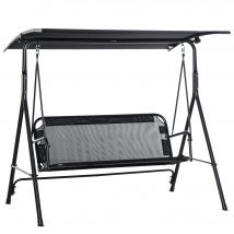 Outsunny 2 places balançoire de jardin charge 200 kg 172x110x155 cm noir