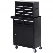 DURHAND Armoire à Outils Chariot d'Atelier Boîte à Outils avec 5 Tiroirs Roulettes à 360° en Métal 60 x 28 x 104,5 cm