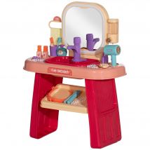 AIYAPLAY Coiffeuse pour enfants 23 PCS, table de maquillage avec miroir, lumière LED et musique, pour enfants de 3 à 6 ans, rose
