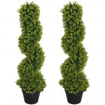 HOMCOM 2er-Set Plante Décorative, Plantes Artificielles en Pots, Plantes Artificielles pour la Maison, Intérieur, Extérieur, 90 cm, Vert